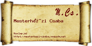Mesterházi Csaba névjegykártya