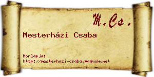 Mesterházi Csaba névjegykártya