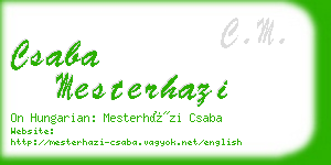 csaba mesterhazi business card